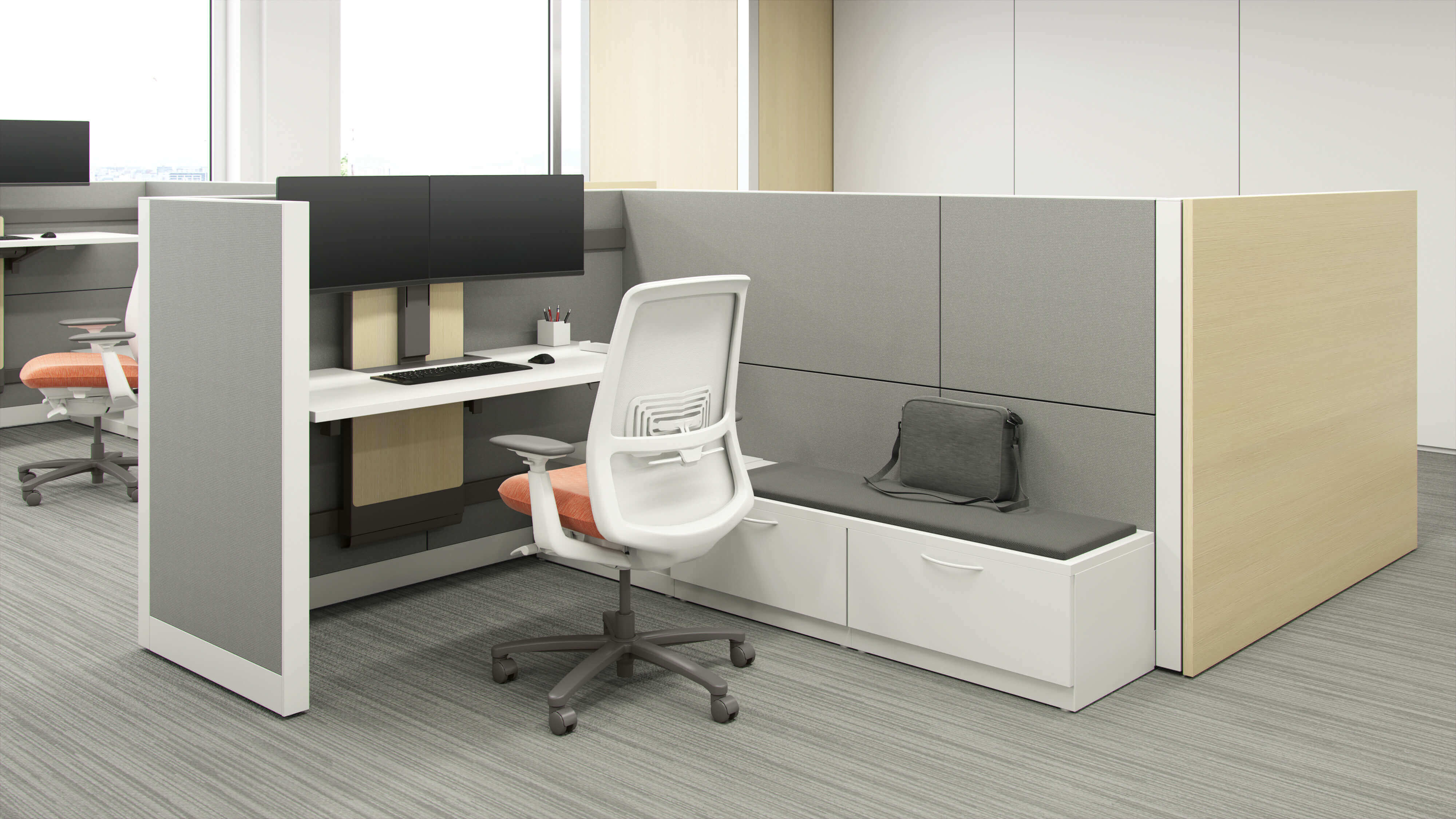 cubicle in open office